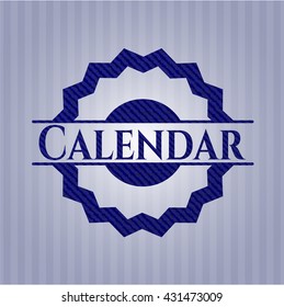 Calendar jean or denim emblem or badge background