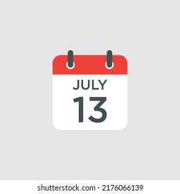 calendar - July 13 icon illustration isolated vector sign symbol