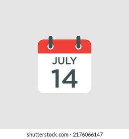 calendar - July 14 icon illustration isolated vector sign symbol