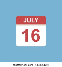 calendar - July 16 icon illustration isolated vector sign symbol