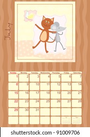 calendar of July 2012