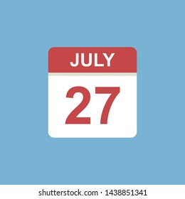 calendar - July 27 icon illustration isolated vector sign symbol