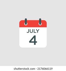 calendar - July 4 icon illustration isolated vector sign symbol