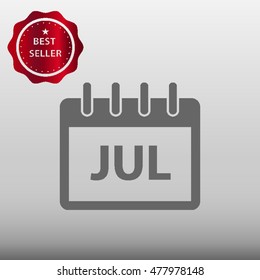 Calendar July Vector Icon Illustration