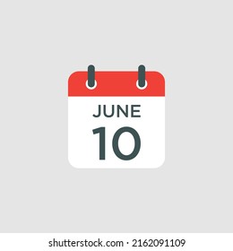 calendar - June 10 icon illustration isolated vector sign symbol