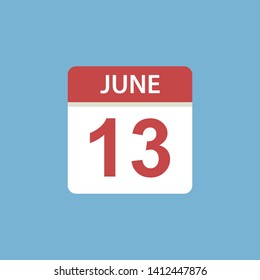 calendar - June 13 icon illustration isolated vector sign symbol