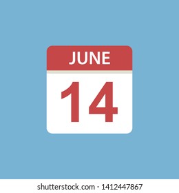 calendar - June 14 icon illustration isolated vector sign symbol