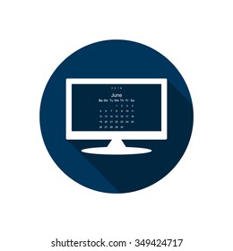 Calendar June 2016 vector design. Week starts from Sunday. icon