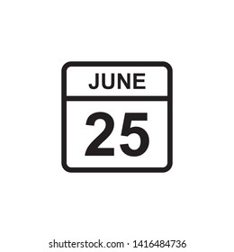 calendar - June 25 icon illustration isolated vector sign symbol