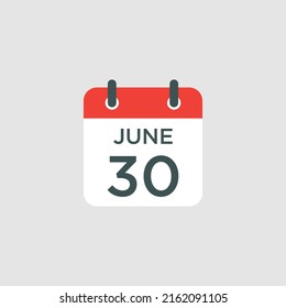 calendar - June 30 icon illustration isolated vector sign symbol