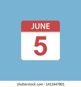 calendar - June 5 icon illustration isolated vector sign symbol