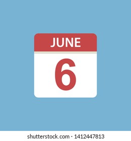 calendar - June 6 icon illustration isolated vector sign symbol