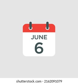 calendar - June 6 icon illustration isolated vector sign symbol