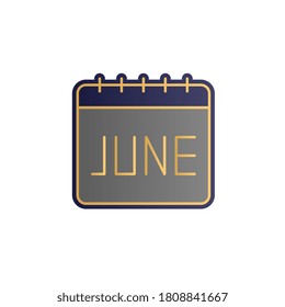 Calendar, june color gradient vector icon
