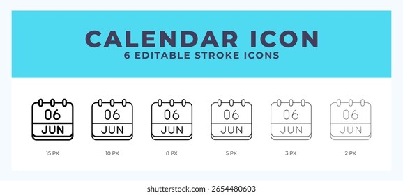 Icono de Vector de junio. Con diferente Ilustración vectorial de trazo.