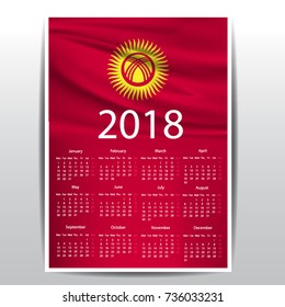 Calendar of KYRGYZSTAN flag