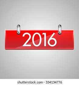 Calendar label for, 2016, vector