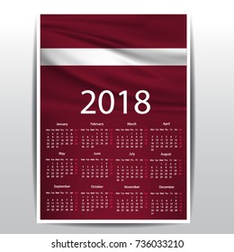 Calendar of LATVIA flag