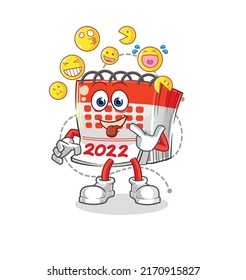 the calendar laugh and mock character. cartoon mascot vector