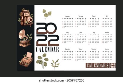 calendar Layout for 2022 years