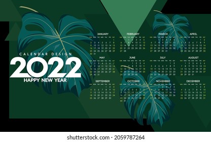 calendar Layout for 2022 years