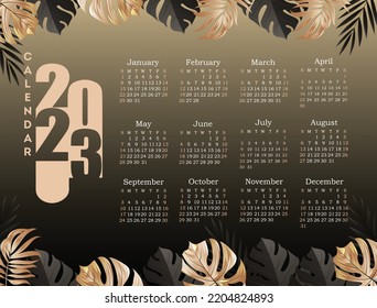 calendar layout template 2023. happy new year