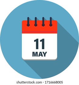 Calendar leaf icon showing May 11th on blue background