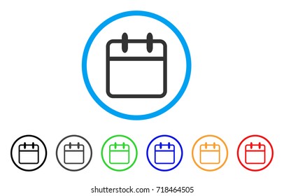 Calendar Leaf rounded icon. Style is a flat calendar leaf gray symbol inside light blue circle with black, gray, green, blue, red, orange variants. Vector designed for web and software interfaces.