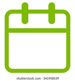 Calendar Leaf vector icon. Style is flat symbol, eco green color, rounded angles, white background.
