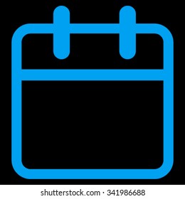 Calendar Leaf vector icon. Style is flat symbol, blue color, rounded angles, black background.