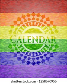 Calendar lgbt colors emblem 