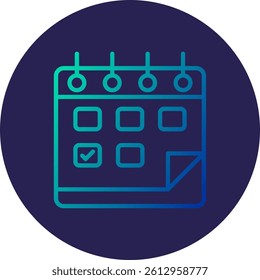 Calendar Line Circle Gradient Style