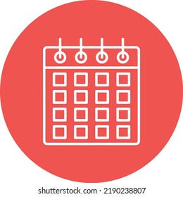 Calendar line circle icon vector image. Can also be used for web apps, mobile apps and print media.