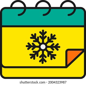 Diseño de iconos de vectores rellenados en línea de calendario
