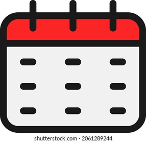 Calendar Line Filled Vector Icon Design
