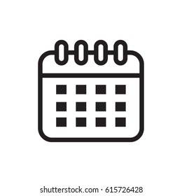 Calendar line flat vector icon for mobile application, button and website design. Illustration isolated on white background. EPS 10 design, logo, app, infographic.