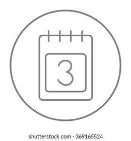 Icono de línea de calendario.