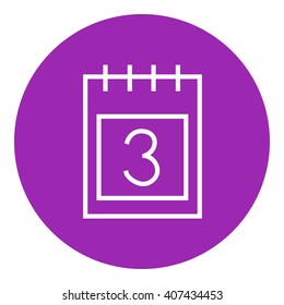 Icono de línea de calendario.