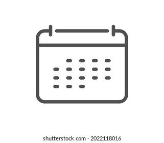 Icono de línea de calendario. Signo anual del planificador. Símbolo de programación de eventos. Elemento de diseño de calidad. Icono de calendario de estilo lineal. Trazo editable. Vector