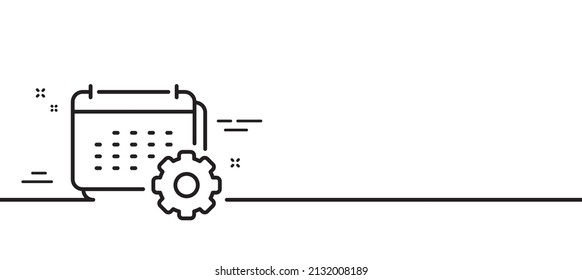 Calendar line icon. Annual planner sign. Event schedule symbol. Minimal line illustration background. Calendar line icon pattern banner. White web template concept. Vector