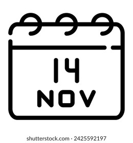 Icono de línea de calendario Fondo blanco