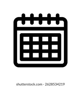 calendar line icon. Clean and minimalist vector icon for websites, mobile apps, presentations, and logos. Fully scalable and customizable for any project.