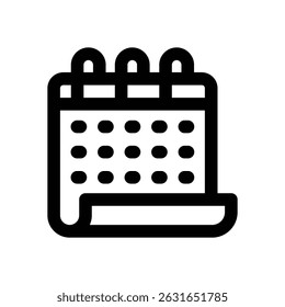 calendar line icon. Clean and minimalist vector icon for websites, mobile apps, presentations, and logos. Fully scalable and customizable for any project.