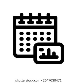 calendar line icon. Clean and minimalist vector icon for websites, mobile apps, presentations, and logos. Fully scalable and customizable for any project.