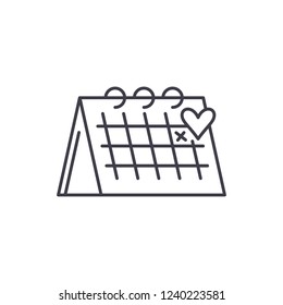 Calendar line icon concept. Calendar vector linear illustration, symbol, sign