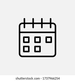 Calendar line icon. Date and reminder, deadline symbol. logo. Outline design editable stroke. For yuor design. Stock - Vector illustration