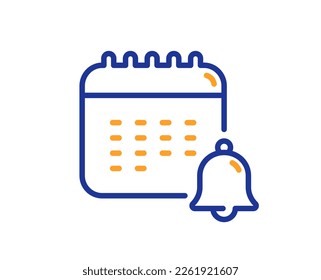 Calendar line icon. Date reminder sign. Planner notice symbol. Colorful thin line outline concept. Linear style calendar icon. Editable stroke. Vector