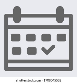 calendar line icon, date symbol  illustration with white background