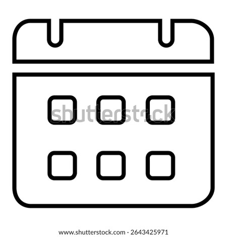 Calendar line icon design. Calendar thin black outline symbol vector illustration. editable stroke icon on transparent background.