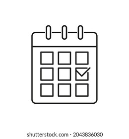 Icono de línea de calendario. Trazo editable